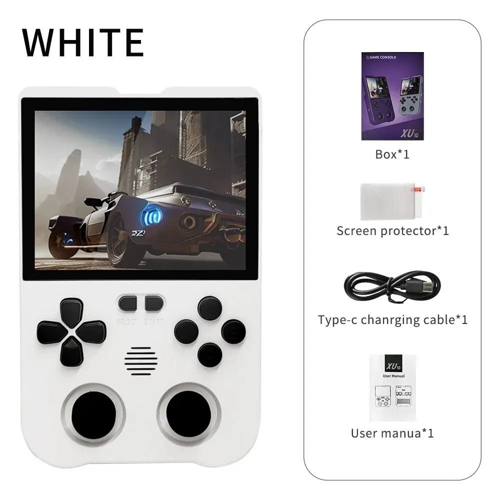 Coopreme XU10 Handheld Game Console 3.5" IPS Screen 3000mAh Battery Linux System Portable Video Game Console - Best gifts Retro Console - OLDIGITALS 64G / XU10 WHITE Best gifts Retro Console - OLDIGITALS